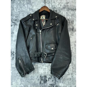 Sz 1 Vtg Vent Couvert France VentCouvert Leather Zippered Motorcycle Jacket
